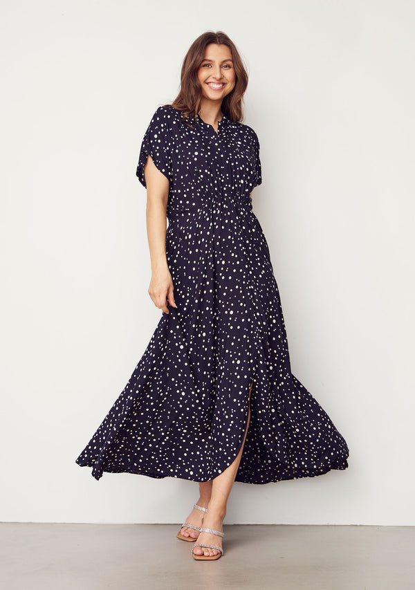 I SAY Gyta Dress Dresses M67 Black w/Sand Drops