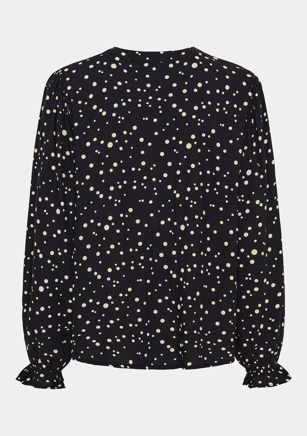 I SAY Gyta V-Neck Blouse Blouses M67 Black w/Sand Drops