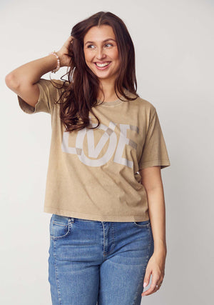 I SAY Haley New T-Shirt T-Shirts N19 Washed Taupe