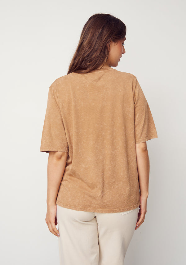 I SAY Haley T-Shirt T-Shirts M75 Washed Luxury Camel