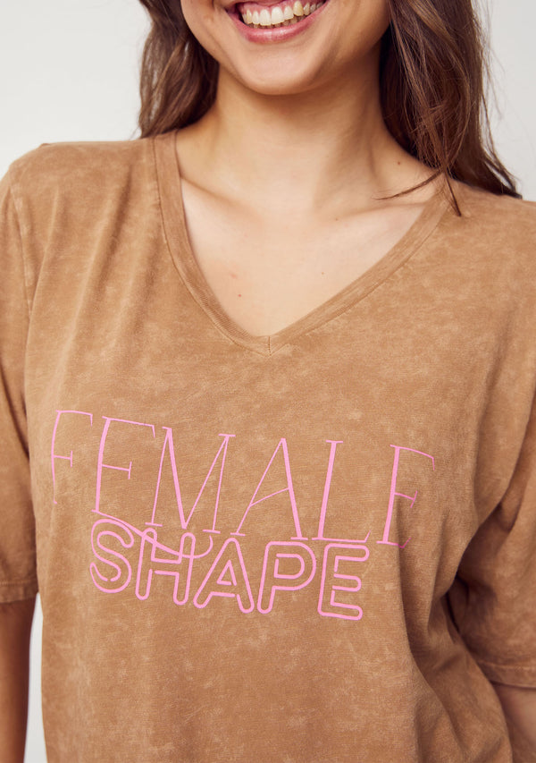 I SAY Haley T-Shirt T-Shirts M75 Washed Luxury Camel