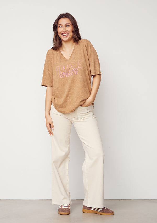 I SAY Haley T-Shirt T-Shirts M75 Washed Luxury Camel