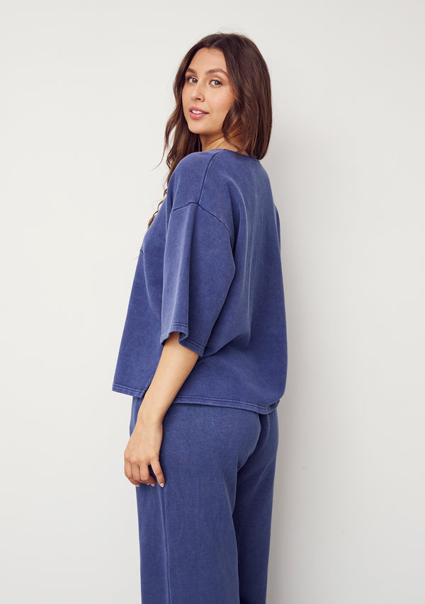 I SAY Heike Sweat Blouses 635 Washed Navy