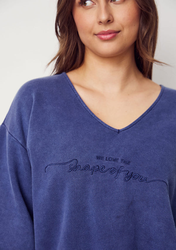 I SAY Heike Sweat Blouses 635 Washed Navy