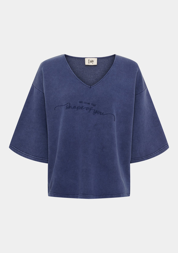 I SAY Heike Sweat Blouses 635 Washed Navy