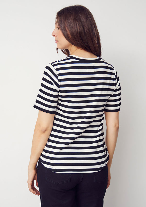 I SAY Jeila T-Shirt T-Shirts B28 Black/Broken White stripe