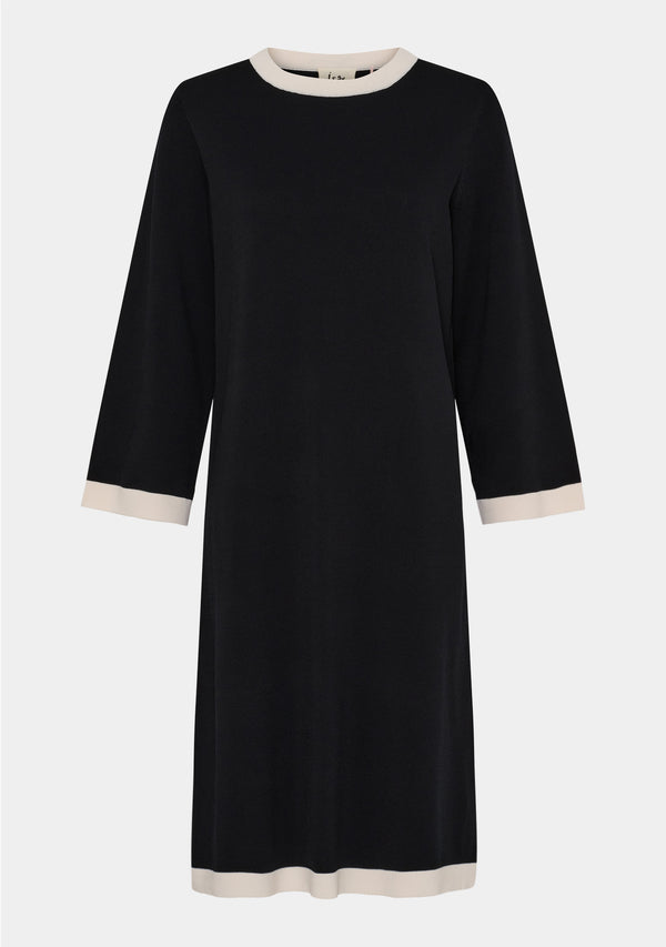 I SAY Jena Knit Dress Knitwear M41 Black w/Cream