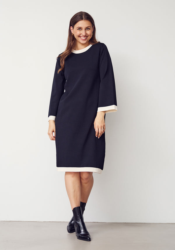 I SAY Jena Knit Dress Knitwear M41 Black w/Cream