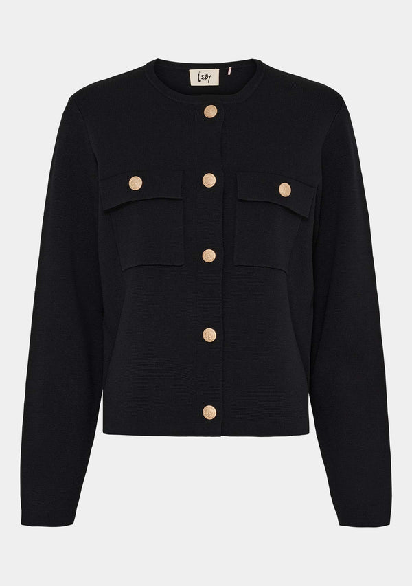 I SAY Jena Pocket Cardigan Cardigans 900 Black
