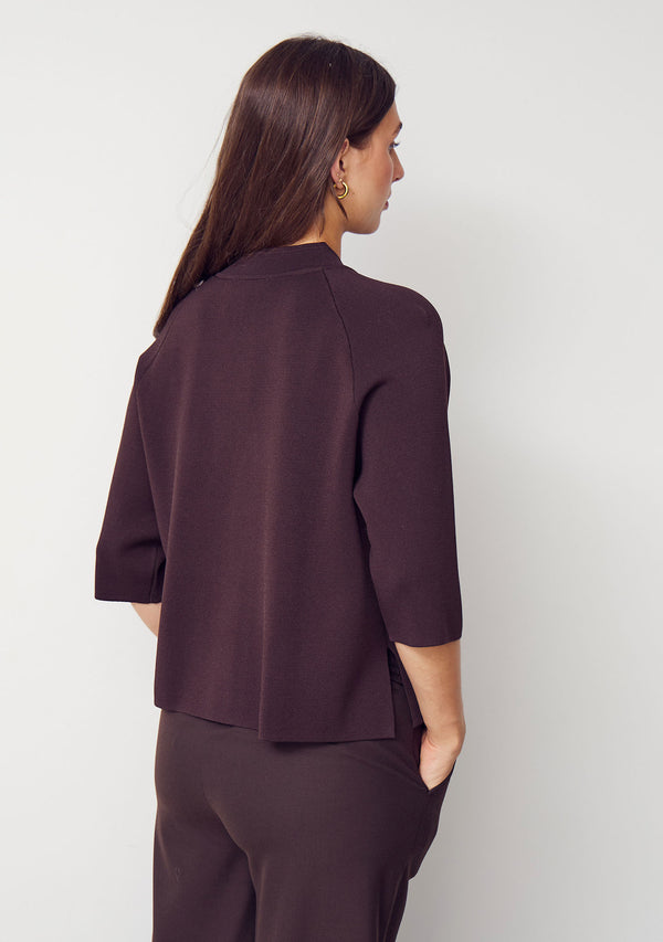 I SAY Jena Poncho Blouse Knitwear 356 Dark brown