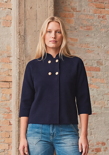 I SAY Jena Poncho Blouse Knitwear 640 Navy