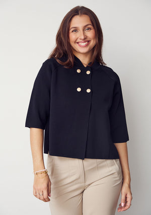 I SAY Jena Poncho Blouse Knitwear 900 Black