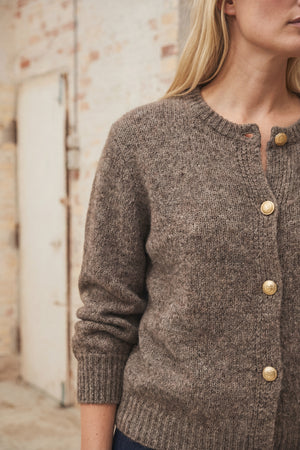 I SAY Joa Knit Cardigan Cardigans 361 Taupe Melange