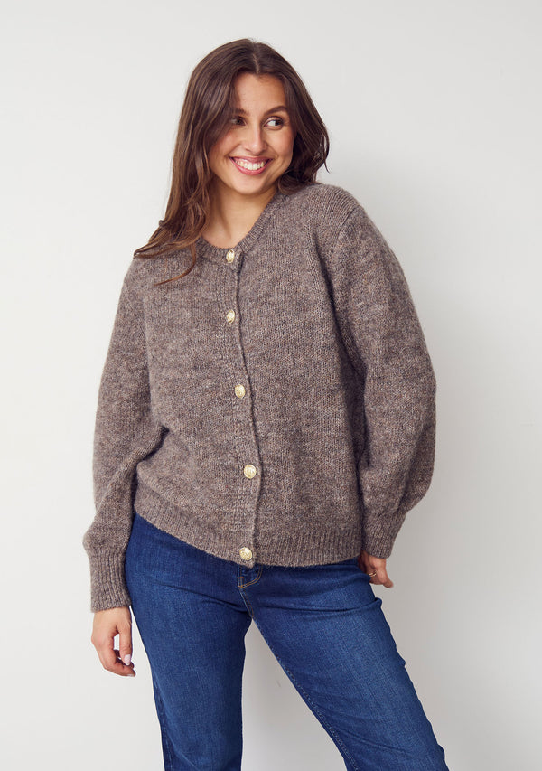 I SAY Joa Knit Cardigan Cardigans 361 Taupe Melange