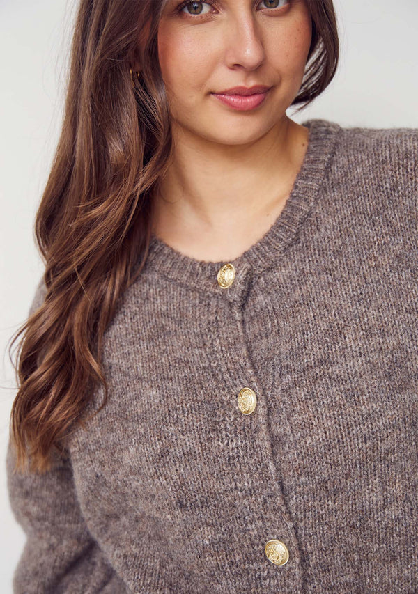 I SAY Joa Knit Cardigan Cardigans 361 Taupe Melange