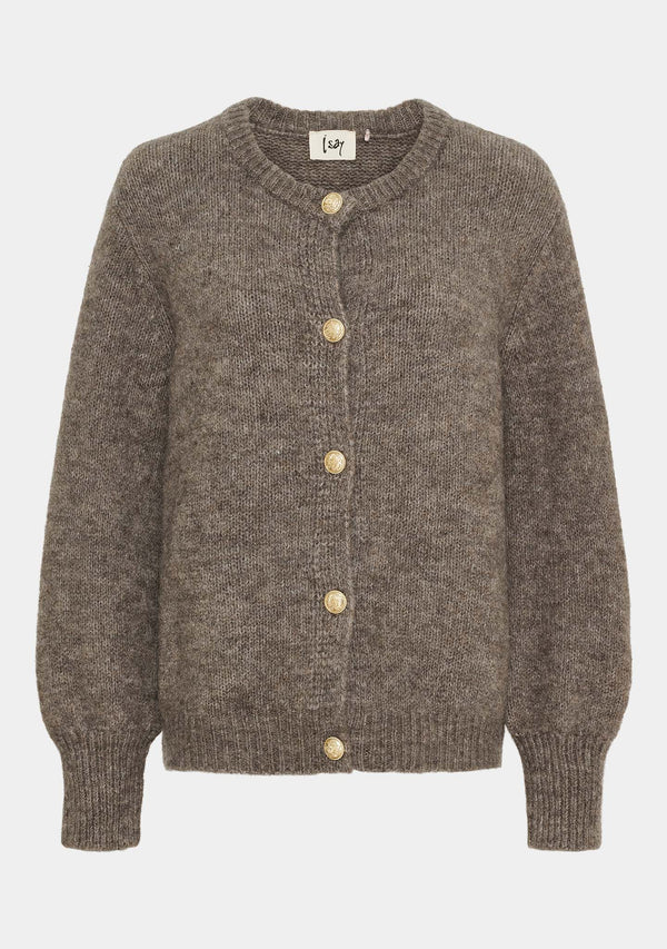 I SAY Joa Knit Cardigan Cardigans 361 Taupe Melange
