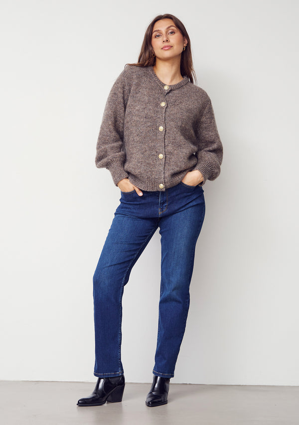 I SAY Joa Knit Cardigan Cardigans 361 Taupe Melange