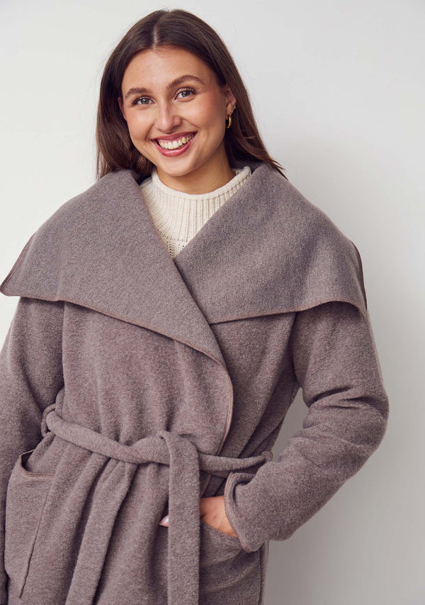 I SAY Josa Coat Outerwear 368 Taupe