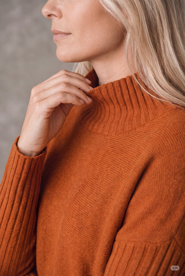 I SAY Kaddy Knit Pullover Knitwear 243 Autumn Orange