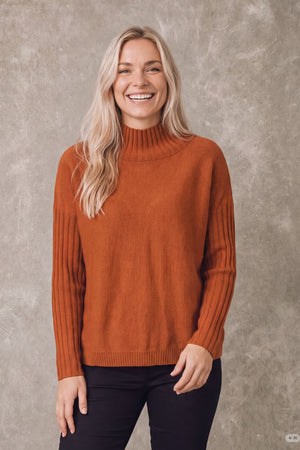 I SAY Kaddy Knit Pullover Knitwear 243 Autumn Orange