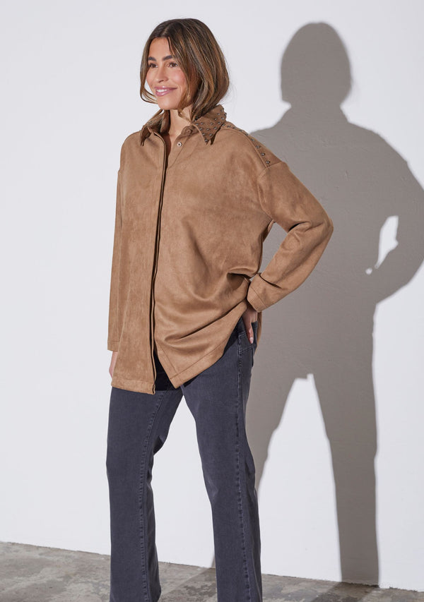 I SAY Kaja Shirt Jacket Jackets 930 Potato