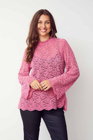I SAY Kamille Lace Blouse Blouses 536 Cerise