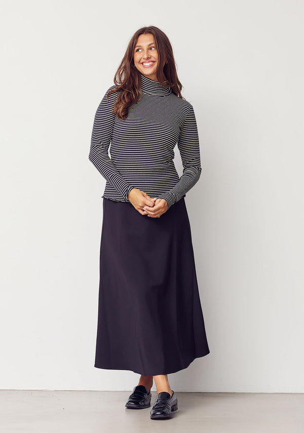 I SAY Karla Rollneck Blouse Blouses M41 Black w/Cream