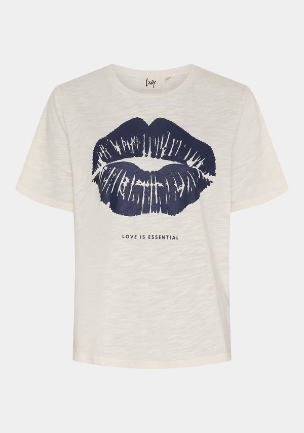 I SAY Kora Lip T-Shirt T-Shirts 101 Broken White