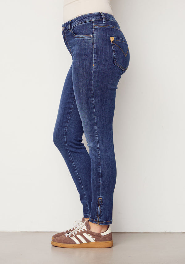 I SAY Lecco Zip Jeans Pants 687 Dark Denim Wash