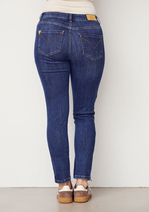 I SAY Lecco Zip Jeans Pants 687 Dark Denim Wash