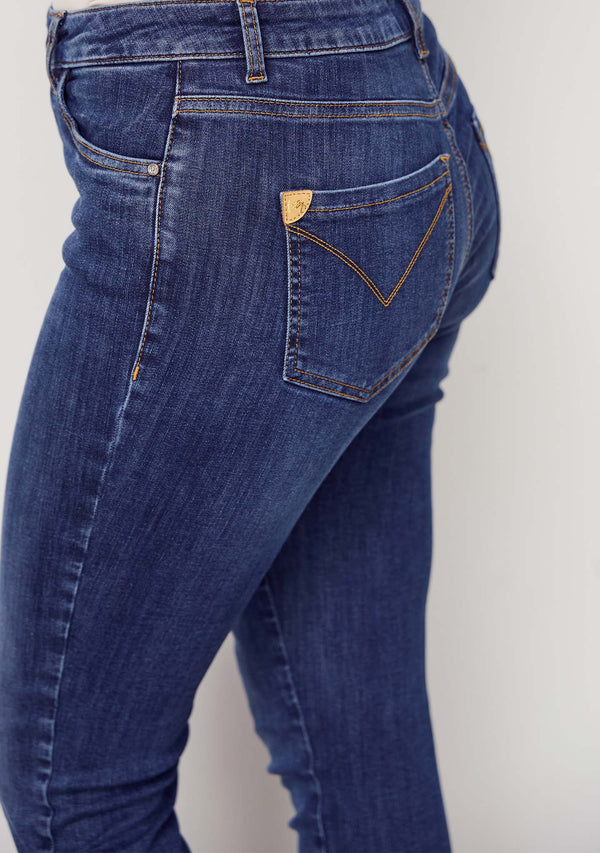 I SAY Lecco Zip Jeans Pants 687 Dark Denim Wash