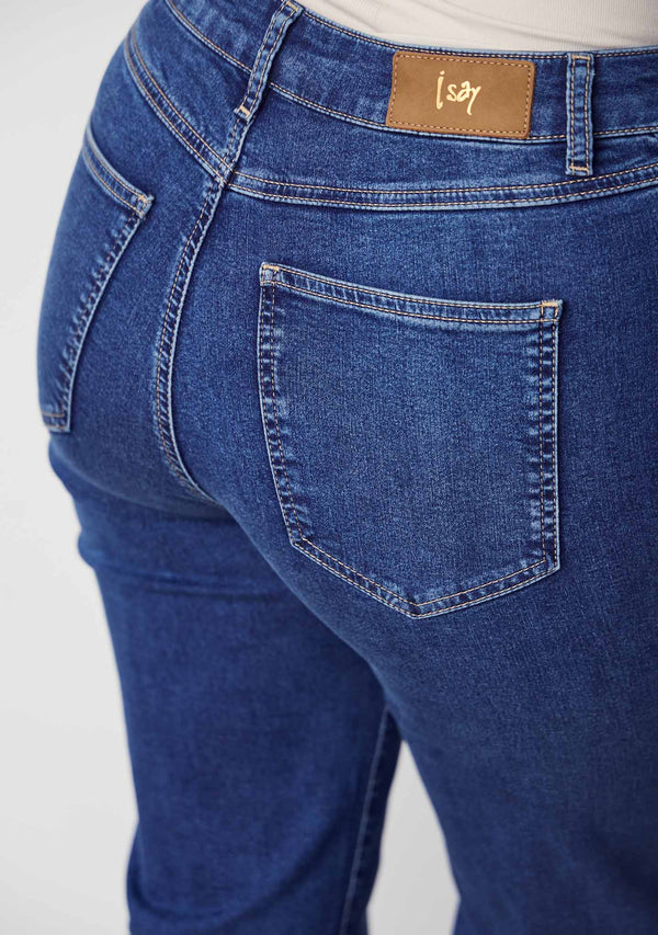 I SAY Lido Straight Long Jeans Pants 633 Basic Denim Wash