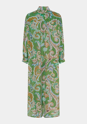 I SAY Lotta Shirt Dress Dresses N37 Grass Green Paisley