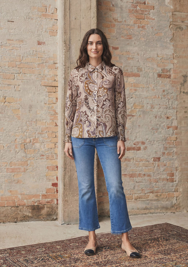 I SAY Lotta Smock Shirt Shirts N45 Taupe Paisley