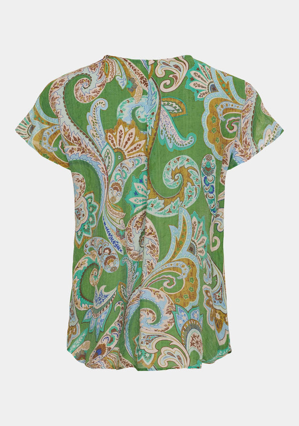 I SAY Lotta Top Tops N37 Grass Green Paisley