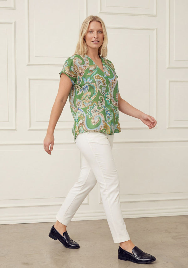 I SAY Lotta Top Tops N37 Grass Green Paisley