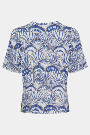 I SAY Louis Printed T-shirt T-Shirts M71 Blue Seashell