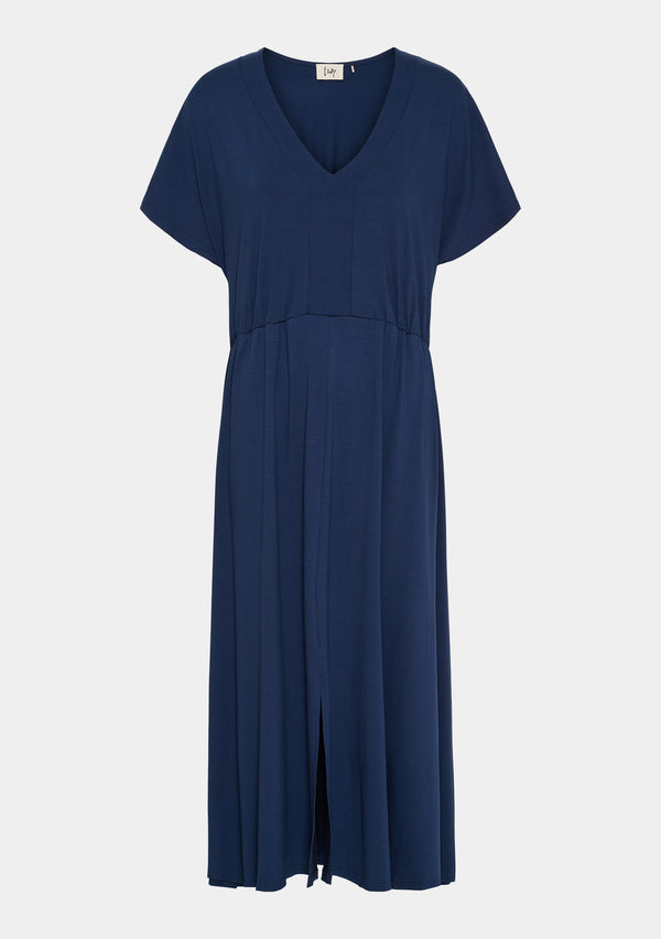 I SAY Louis V-Neck Dress Dresses 640 Navy