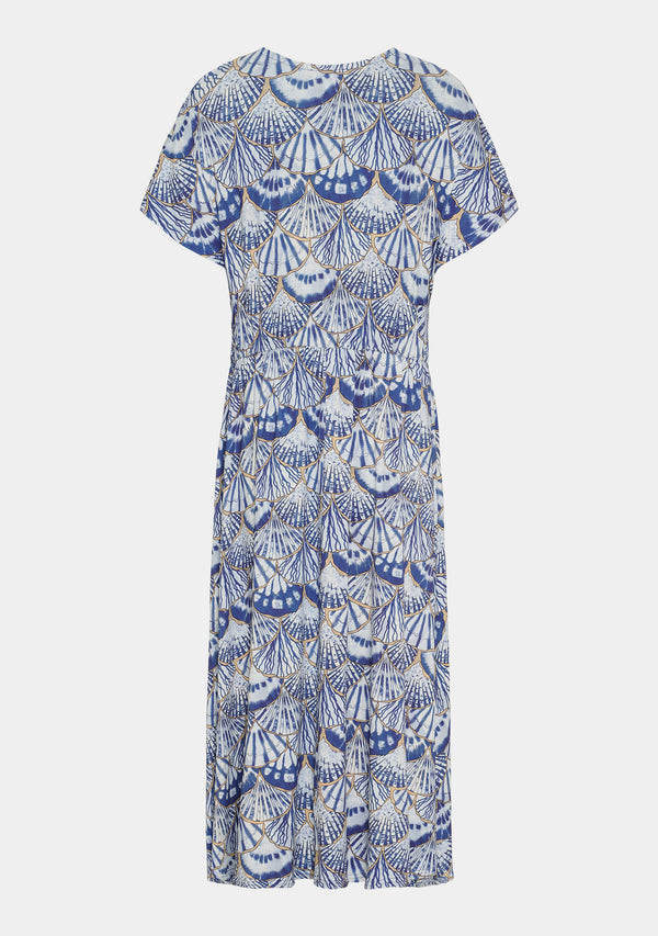 I SAY Louis V-Neck Dress Dresses M71 Blue Seashell