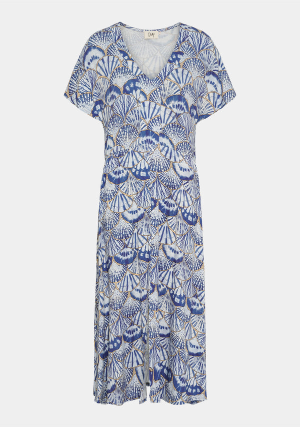 I SAY Louis V-Neck Dress Dresses M71 Blue Seashell