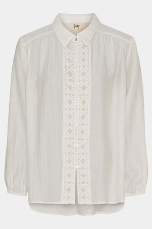 I SAY Lykke Colar Shirt Shirts 101 Broken White