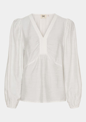 I SAY Lykke V-Neck Blouse Blouses 101 Broken White