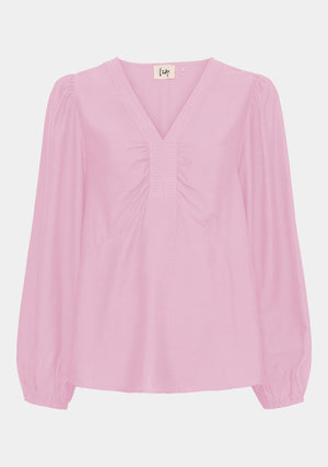 I SAY Lykke V-Neck Blouse Blouses 401 Rose
