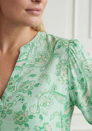 I SAY Melba s/s Blouse Blouses N34 Fresh Green Paisley