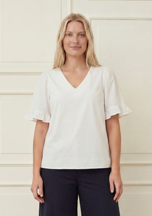 I SAY Molly Blouse Blouses L89 White w/Black