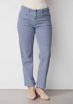 I SAY Monza Striped Jeans Pants G12 Milky Stripe