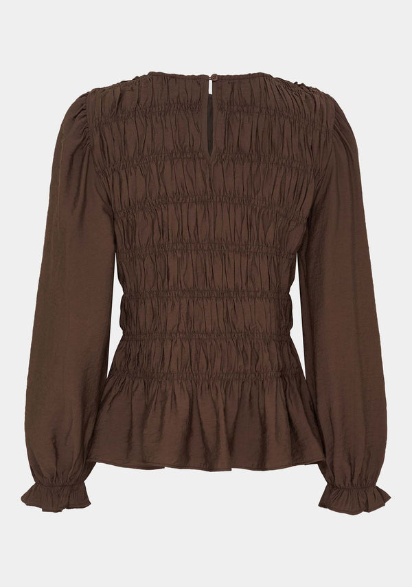 I SAY Noel Smock Blouse Blouses 356 Dark brown