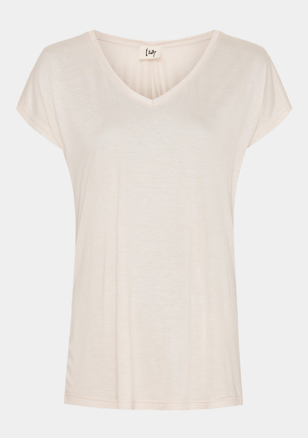 I SAY Nugga V-Neck T-Shirt Basics 112 Sand