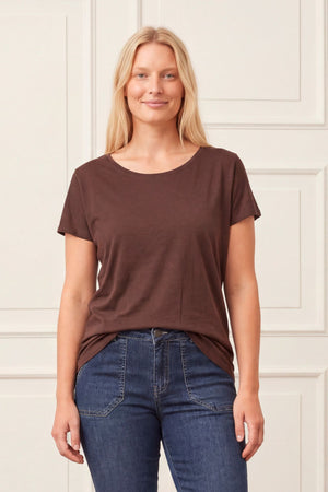 I SAY Nugga Viscose T-Shirt Basics 356 Dark brown