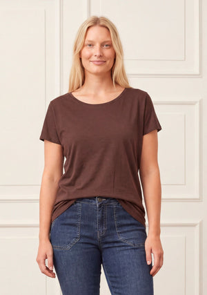 I SAY Nugga Viscose T-Shirt Basics 356 Dark brown